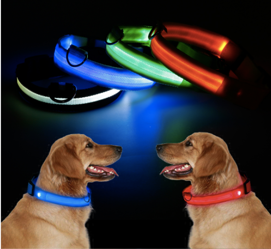 Collar con luz LED para perros y gatos