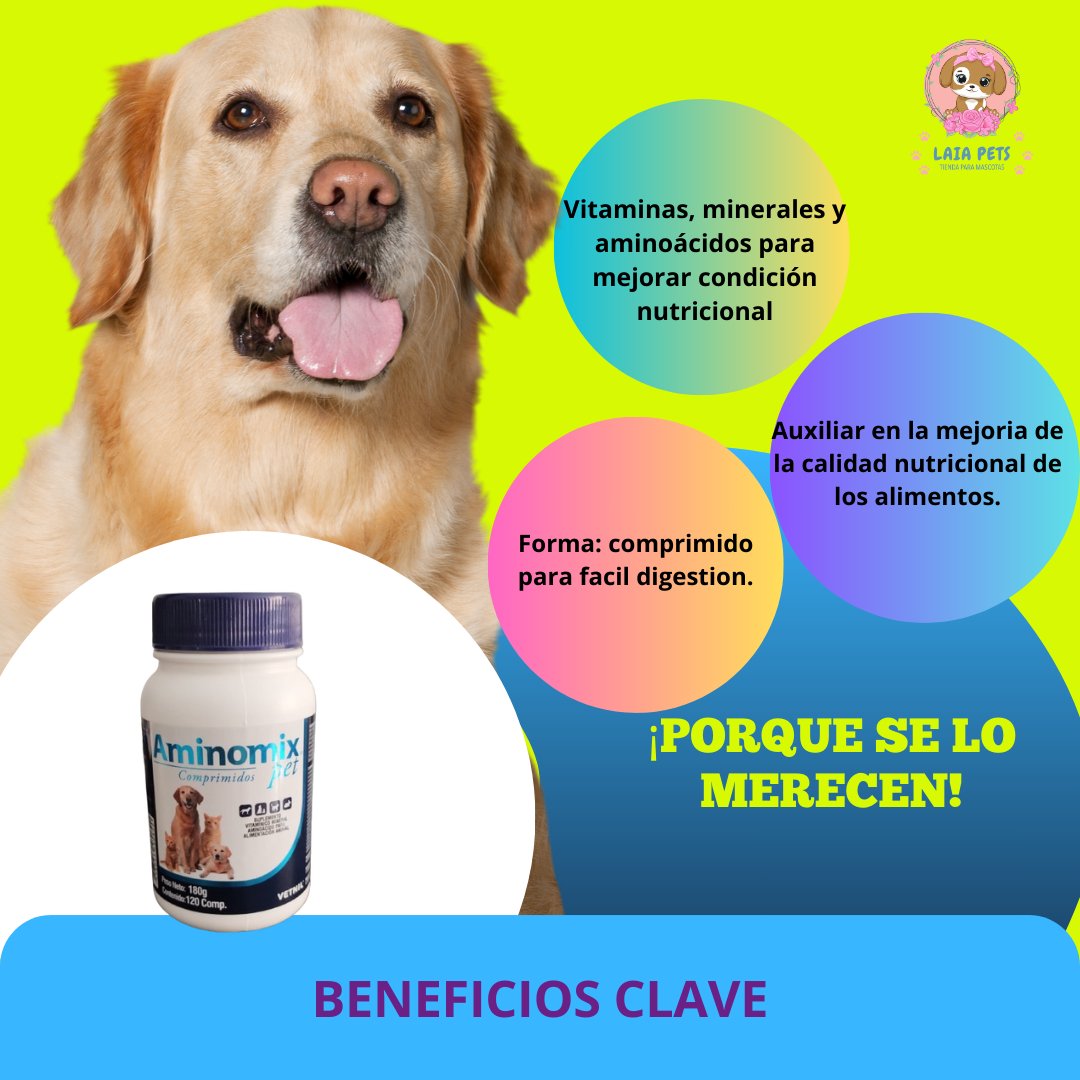 Aminomix Pets para perros y gatos - Suplemento en capsulas de 120 comp