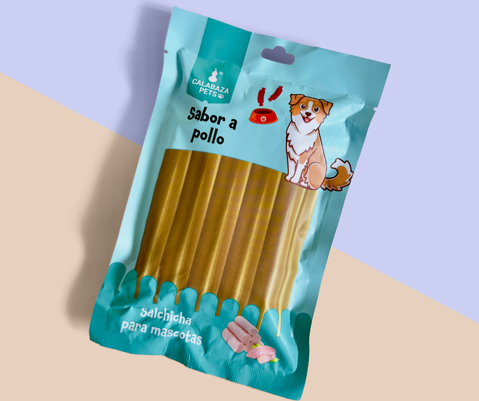 Snacks sabor a salmón para perros, salchicha para perros CALI