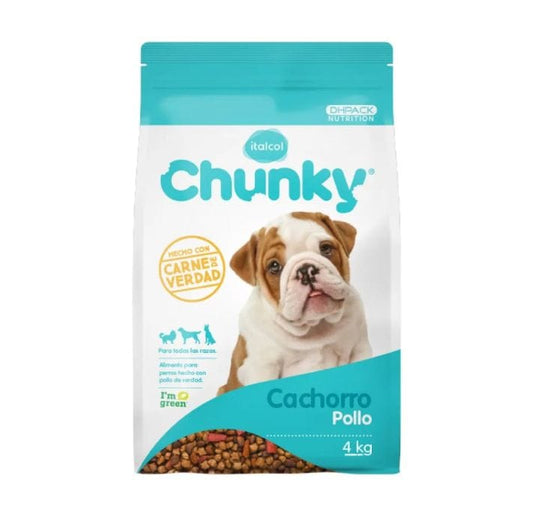 Chunky perros cachorros pollo y arroz 4 kilos