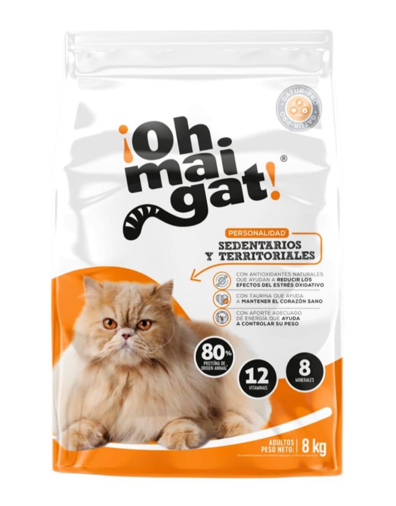 ¡Oh mai Gat! Para gato sedentarios y territoriales 8 kg