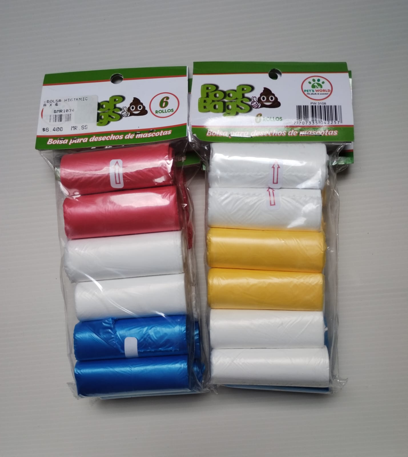 Rollos de bolsas para desechos de tu mascota por 6 rollos