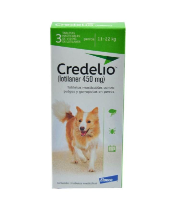 Credelio 450 mg - antiparasitario para perros 11- 22 kilos 3T