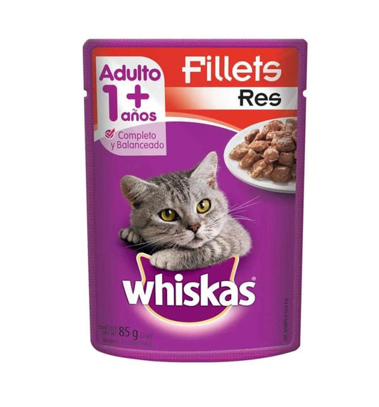 Whiskas- alimento húmedo res gato adulto  Caja *24 unidades