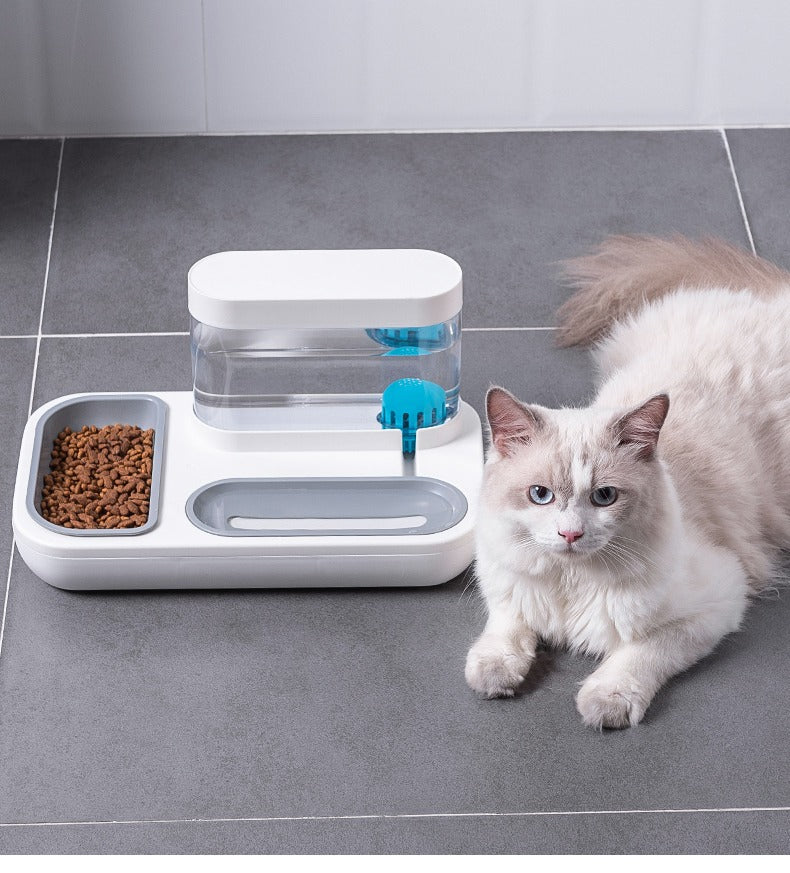 Dispensador de agua con comedero para gatos y perros marca tank