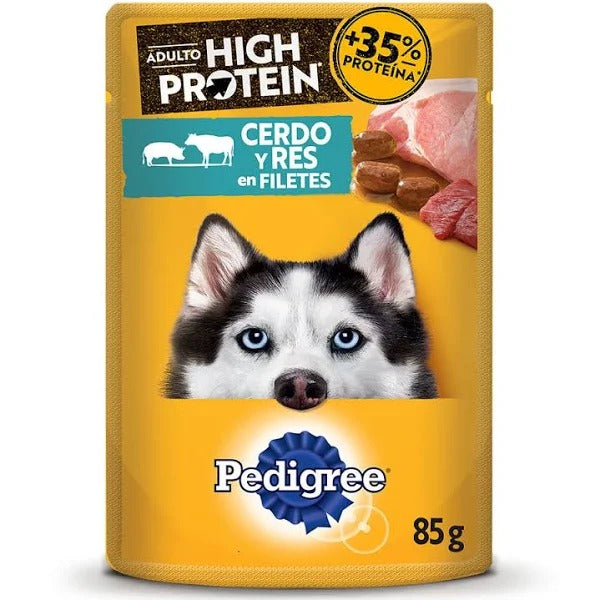 ALIMENTO HUMEDO PEDIGREE HIGH PROTEIN CERDO Y RES