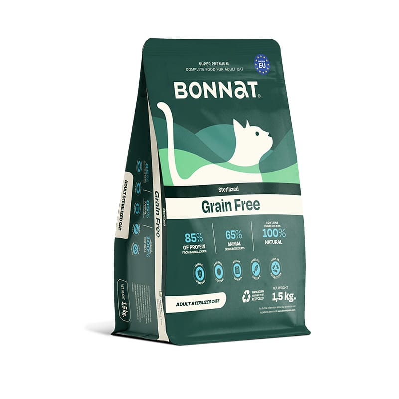 BONNAT Sterilized Grain Free 1.5 Kilos - Alimento Holístico super premium para gato