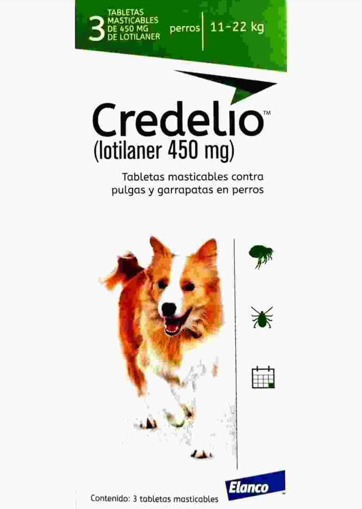 Credelio 450 mg - antiparasitario para perros 11- 22 kilos 3T