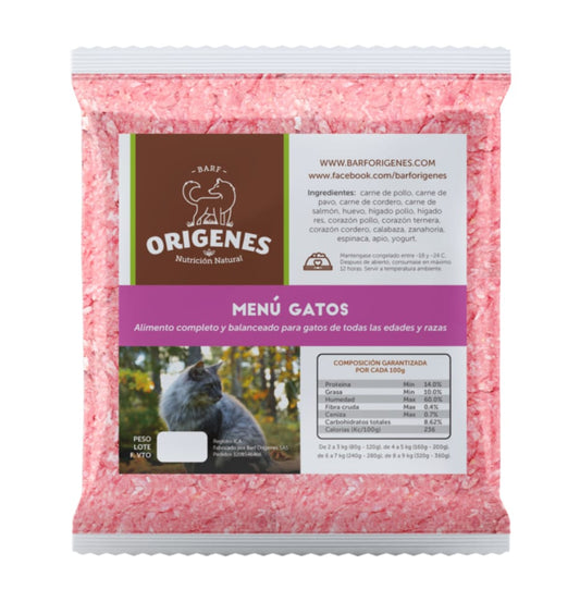 BARF Orígenes menú gatos 5 unid * 200gr