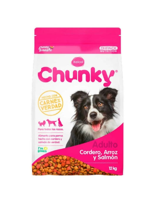 Chunky adulto sabor cordero arroz y salmón 12 kg